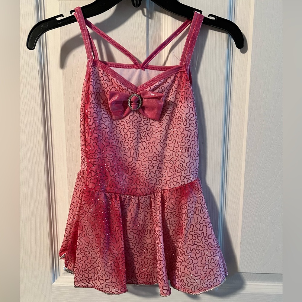 Pink sparkle dance costume